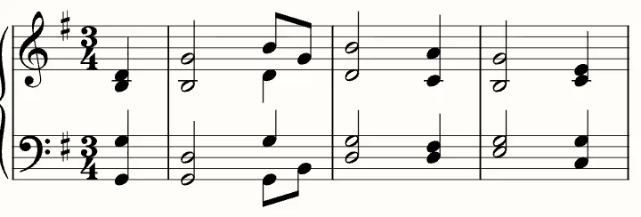 The first line of the sheet music for Amazing Grace