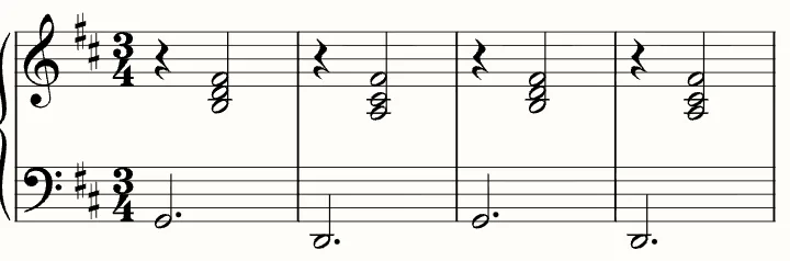 The first line of the sheet music for Gymnopédie No. 1