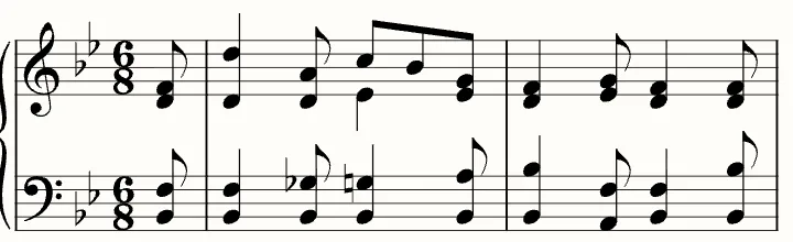 The first line of the sheet music for It Came Upon the Midnight Clear